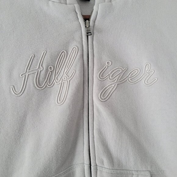 Y2K Tommy Hilfiger Heavyweight Zip Front Hooded Sweatshirt, Women’s S, EUC - Picture 3 of 9